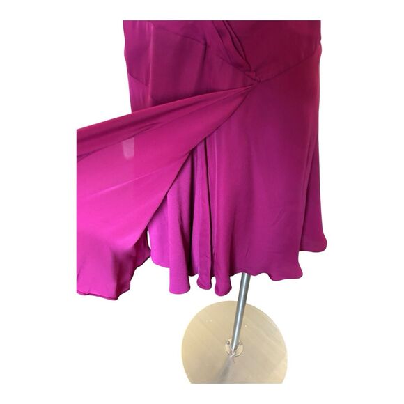 Haute Hippie Intermix Cassidy Mini Layer Dress Sz 6 Silk Fuchsia Crossover Front - Picture 4 of 9